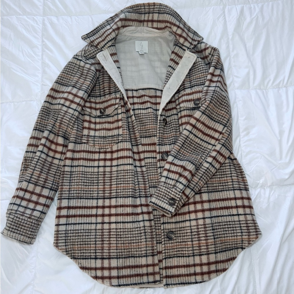 Plaid Button-Up Jacket- Jolie